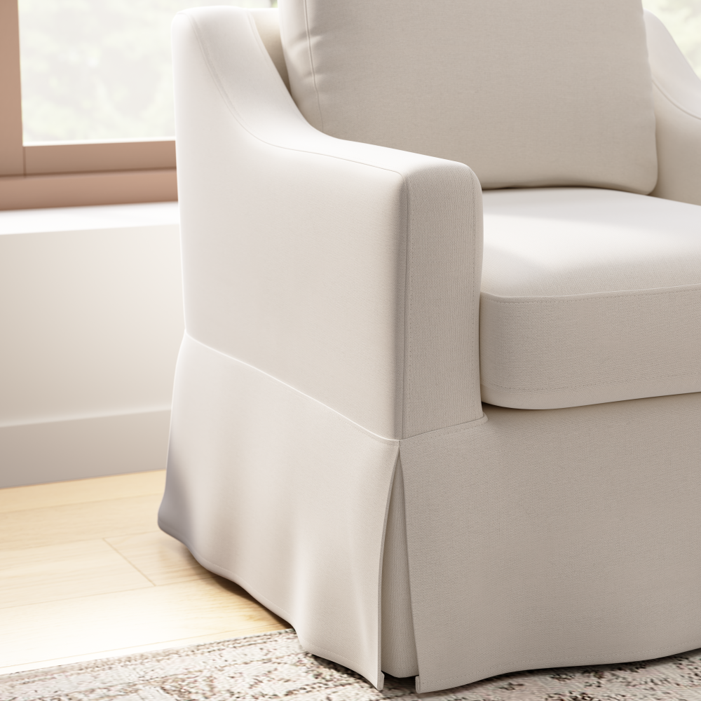 Shop Bush Home Harper Swivel Accent Chairs with Slipcovers - Set of 2, Image 05, HAR001IYB, #color_ivory basketweave fabric
