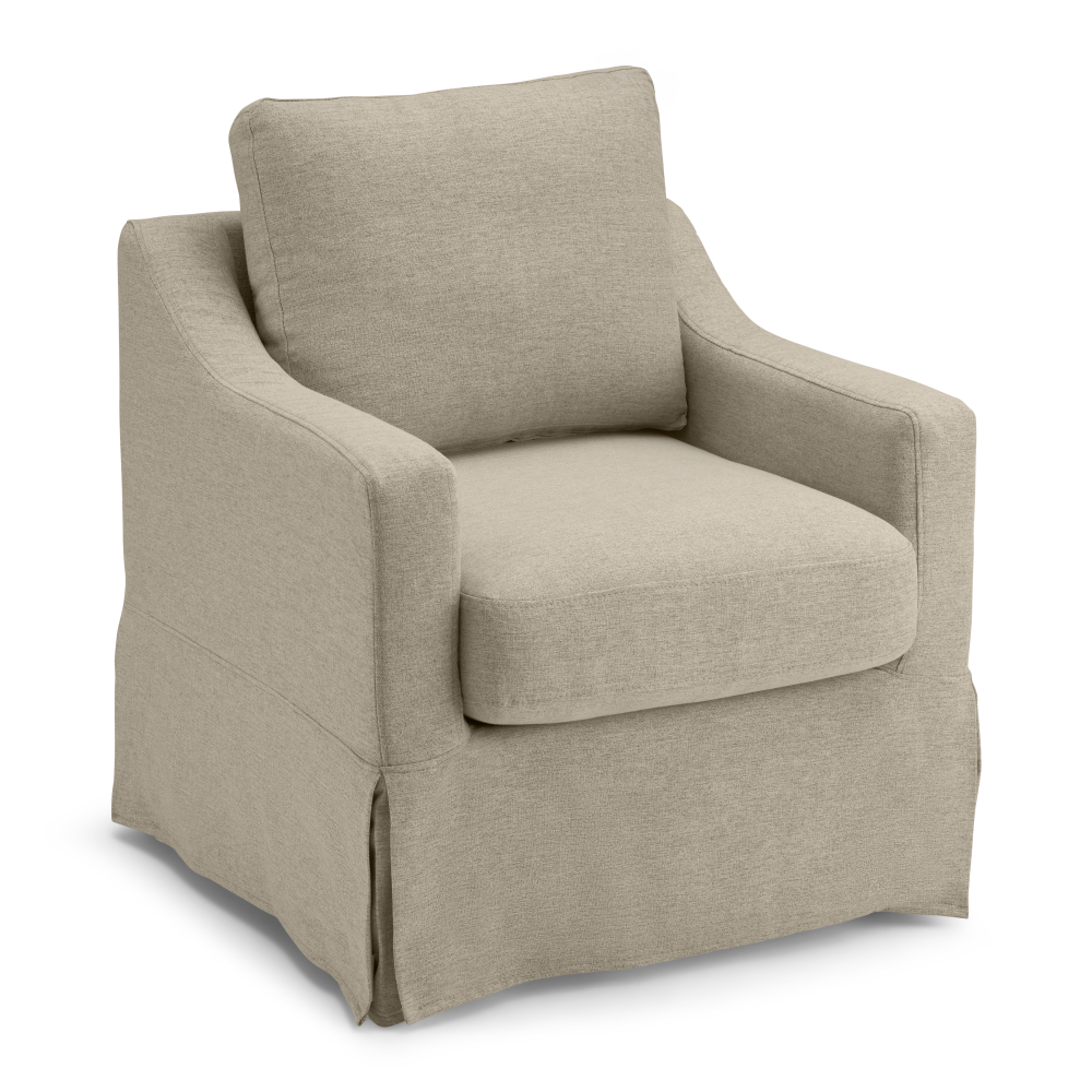 Shop Bush Home Harper Slipcover for Bush Home Harper Swivel Accent Chair, Image 02, HRKS01SDB-03, #color_sand basketweave fabric
