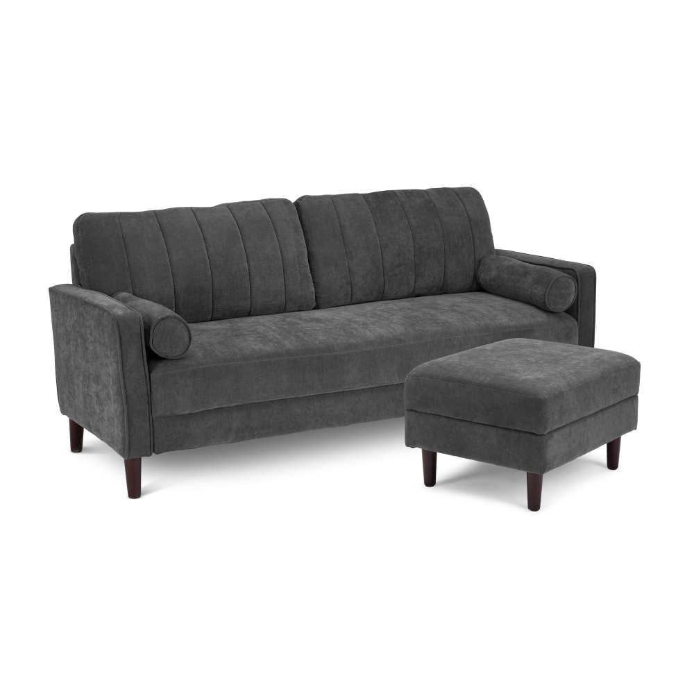 Shop Bush Home Max 54W Loveseat and Storage Ottoman, Image 01, MAX004IGC, #color_iron gray chenille fabric