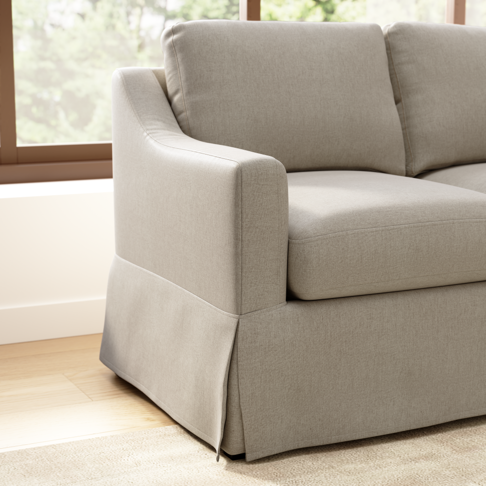 Shop Bush Home Harper Slipcover for Bush Home Harper 80W Sofa, Image 05, HRJS02SDB-03, #color_sand basketweave fabric