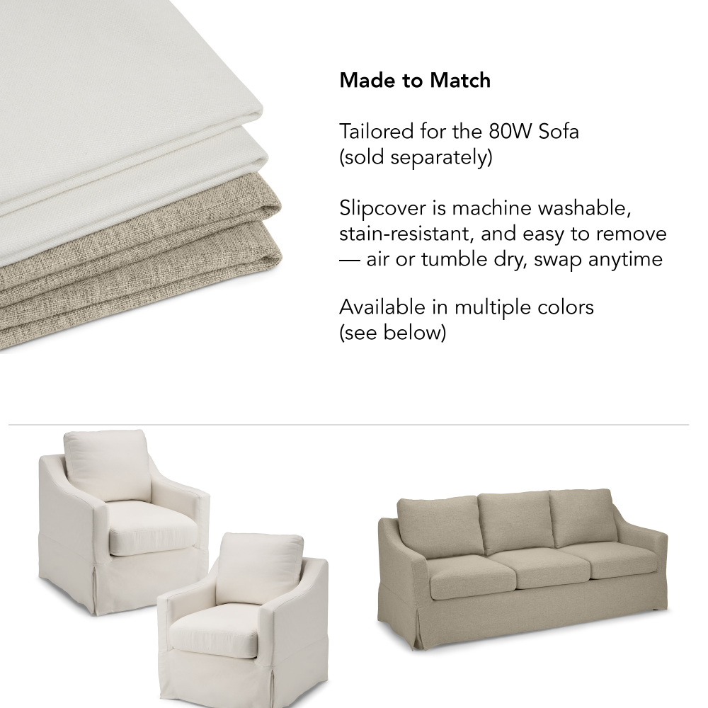Shop Bush Home Harper Slipcover for Bush Home Harper 80W Sofa, Image 07, HRJS02SDB-03, #color_sand basketweave fabric