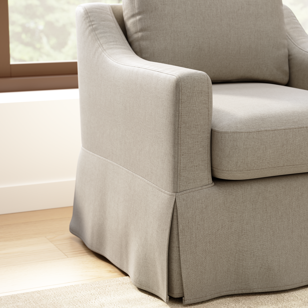 Shop Bush Home Harper Slipcover for Bush Home Harper Swivel Accent Chair, Image 05, HRKS01SDB-03, #color_sand basketweave fabric