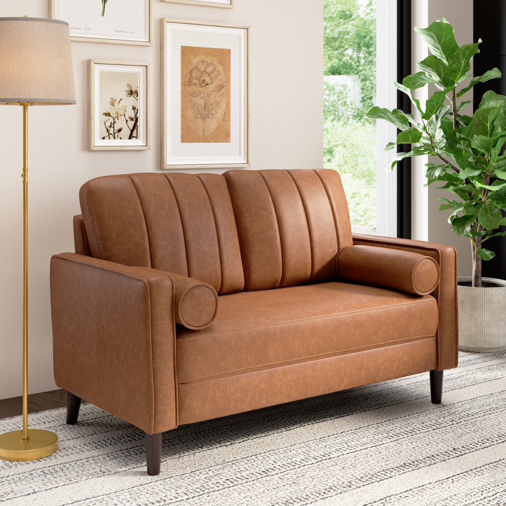 Shop Bush Home Max 54W Loveseat, Image 02, MXJ154BCL-03, #color_buffed camel leather