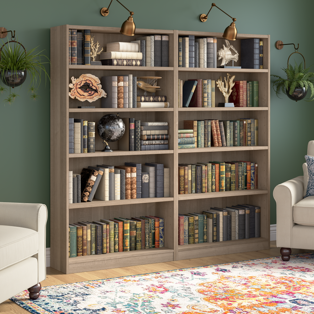 Shop Bush Furniture Universal Tall 5 Shelf Bookcase, Image 03, WL12427, #color_ash gray