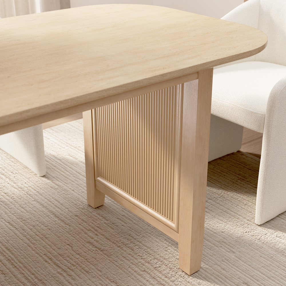 Shop Bush Home Camille 71W Fluted Base Dining Table, Image 06, CMT01NB-03, #color_natural birch