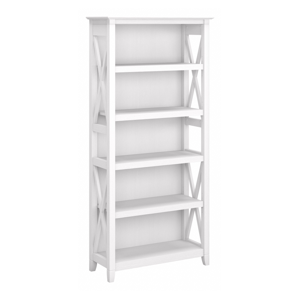Shop Bush Furniture Key West Tall 5 Shelf Bookcase, Image 01, KWB132WT-03, #color_pure white oak