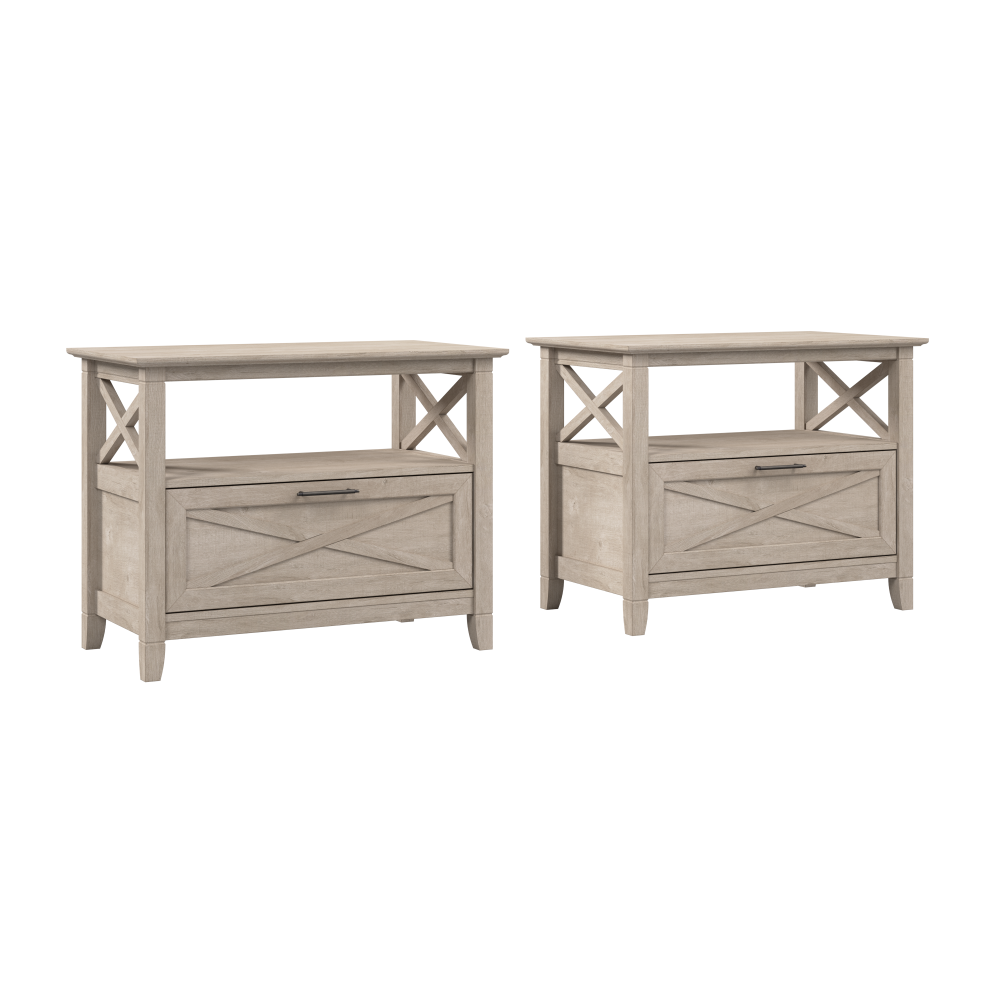 Shop Bush Home Key West 32W Nightstand with Drawer - Set of 2, Image 01, KWS106WG, #color_washed gray