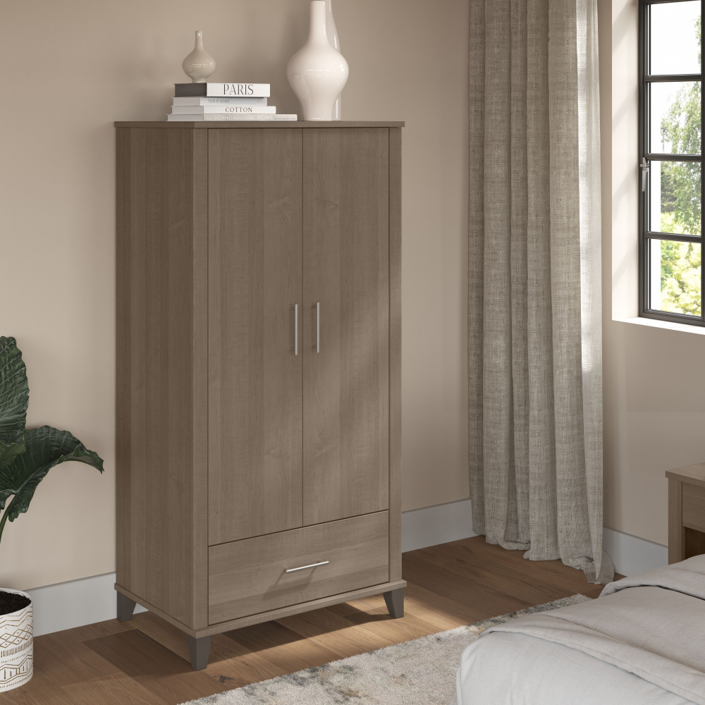 Shop Bush Furniture Somerset Large Armoire Cabinet, Image 02, STS166AGK, #color_ash gray