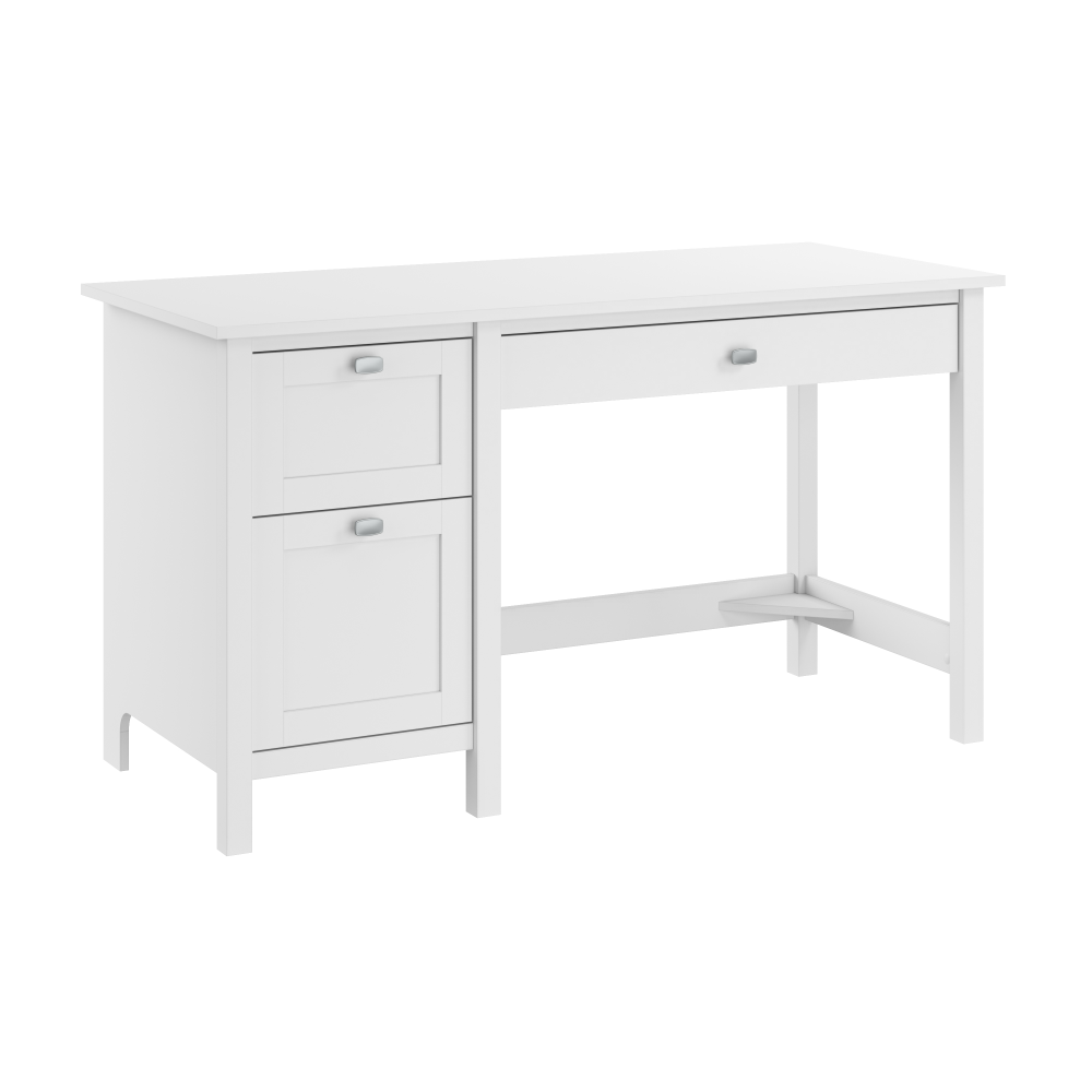 Shop Bush Furniture Broadview 54W Computer Desk with Drawers, Image 01, BDD254WH-03, #color_pure white