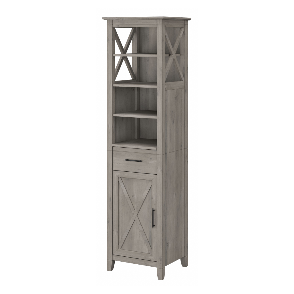 Shop Bush Furniture Key West Tall Bathroom Storage Cabinet, Image 01, KWS168DG-03, #color_driftwood gray