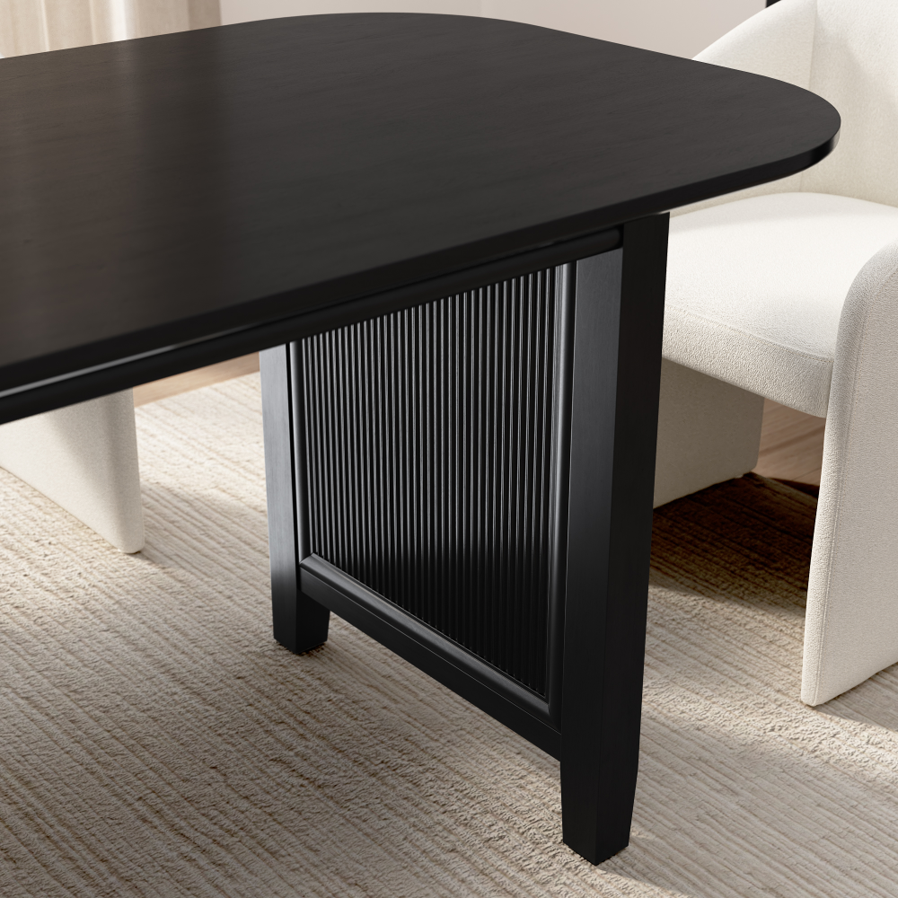Shop Bush Home Camille 71W Fluted Base Dining Table, Image 06, CMT01OB-03, #color_onyx birch