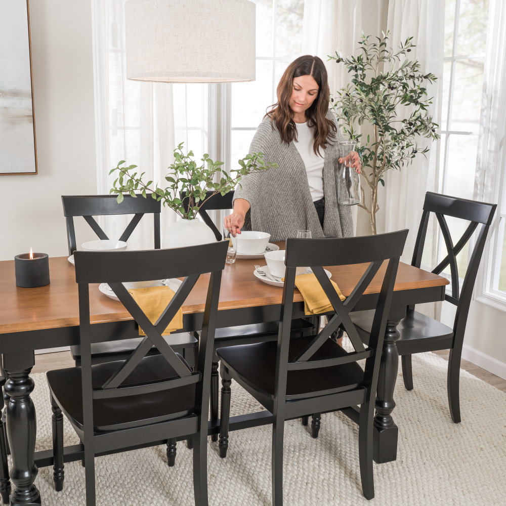 Shop Bush Furniture Sterling Cross Back Dining Chairs - Set of 2, Image 03, SLCH01BLP-03, #color_black paint