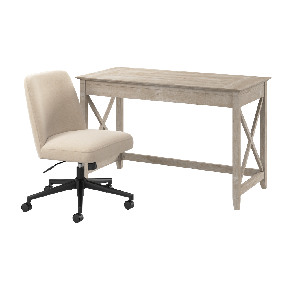 Shop Bush Furniture Key West 48W x 24D Writing Desk and Chair Set, Image 01, KWS103WG, #color_washed gray
