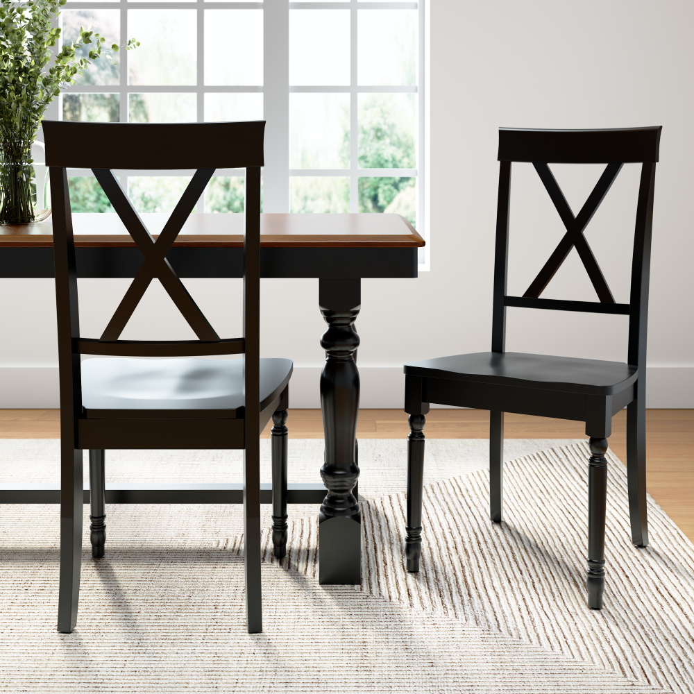 Shop Bush Furniture Sterling Cross Back Dining Chairs - Set of 2, Image 02, SLCH01BLP-03, #color_black paint