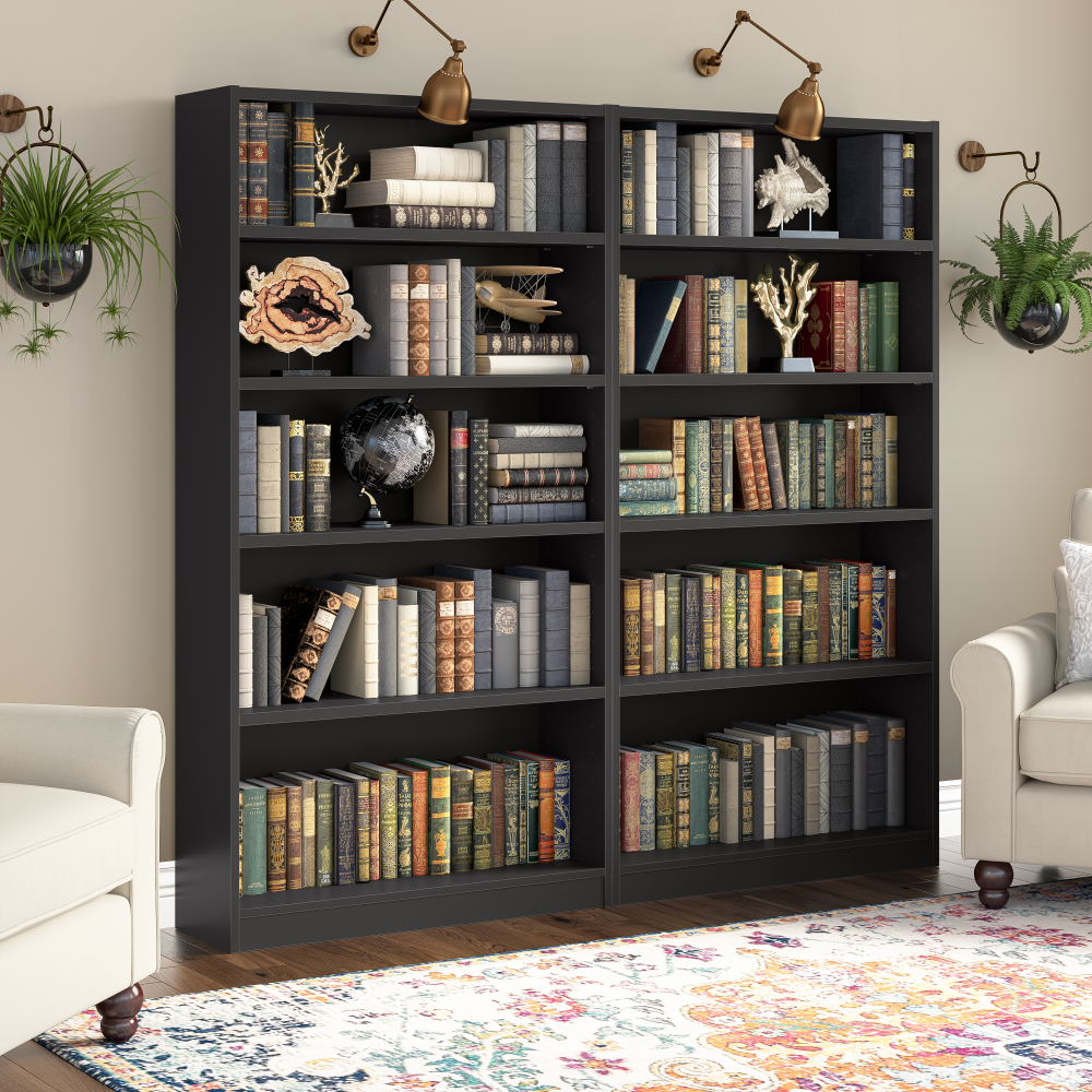 Shop Bush Furniture Universal Tall 5 Shelf Bookcase, Image 03, WL12436, #color_black