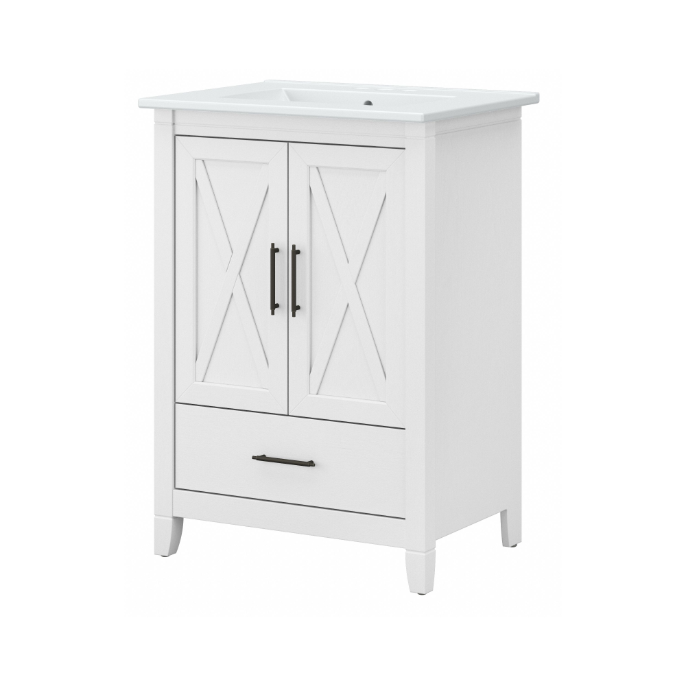 Shop Bush Furniture Key West 24W Bathroom Vanity with Sink, Image 01, KWVN124WAS-03K, #color_white ash