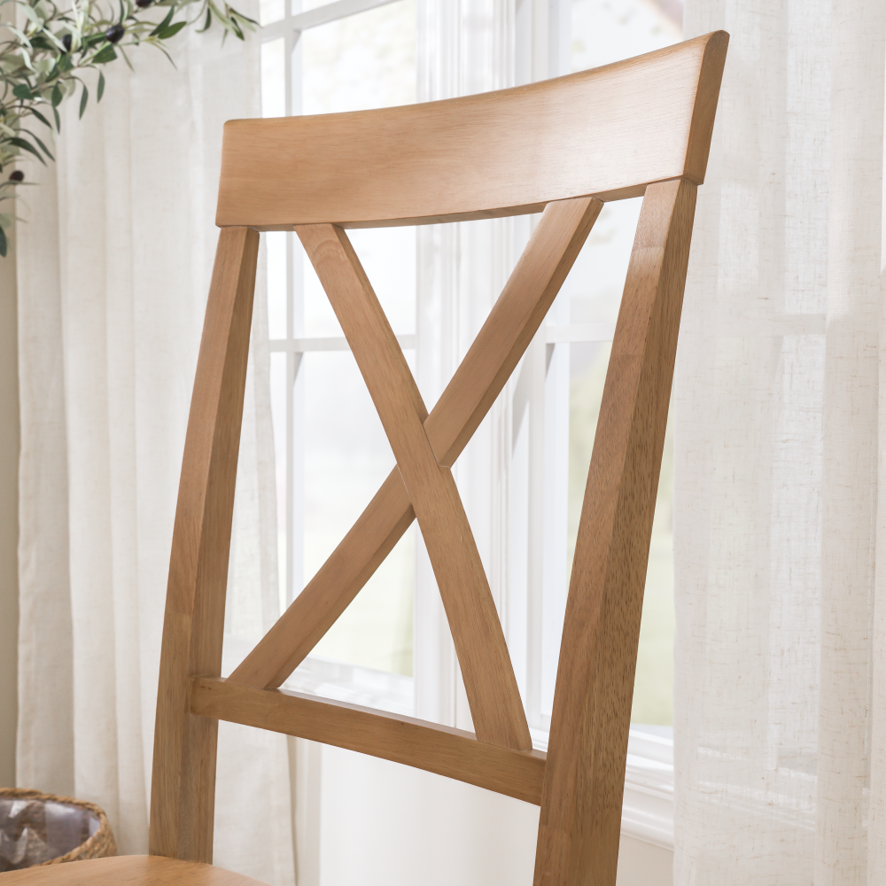 Shop Bush Furniture Sterling Cross Back Dining Chairs - Set of 2, Image 04, SLCH01NHS-03, #color_natural honey brown