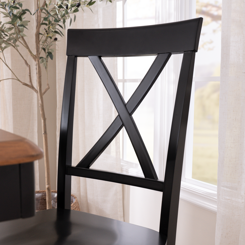 Shop Bush Furniture Sterling Cross Back Dining Chairs - Set of 2, Image 04, SLCH01BLP-03, #color_black paint