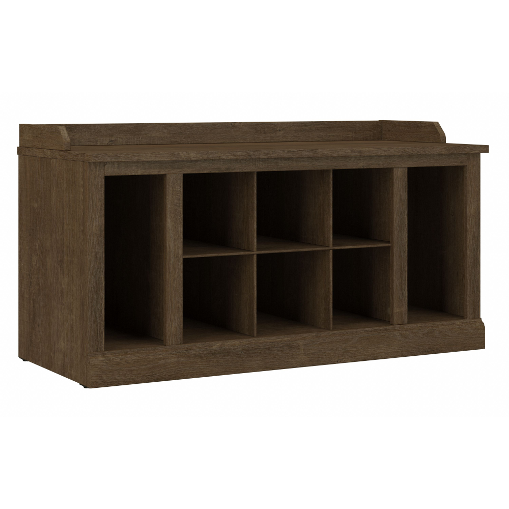 Shop Bush Furniture Woodland 40W Shoe Storage Bench with Shelves, Image 01, WDS240ABR-03, #color_ash brown