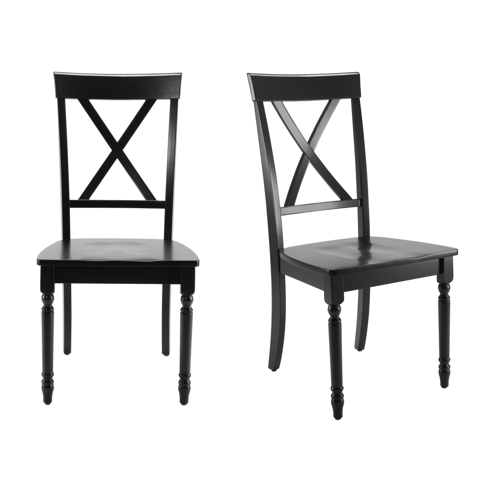 Shop Bush Furniture Sterling Cross Back Dining Chairs - Set of 2, Image 01, SLCH01BLP-03, #color_black paint