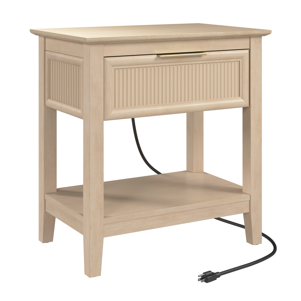 Shop Bush Home Camille Fluted Nightstand with Drawer, Image 01, CMT124NB-Z, #color_natural birch