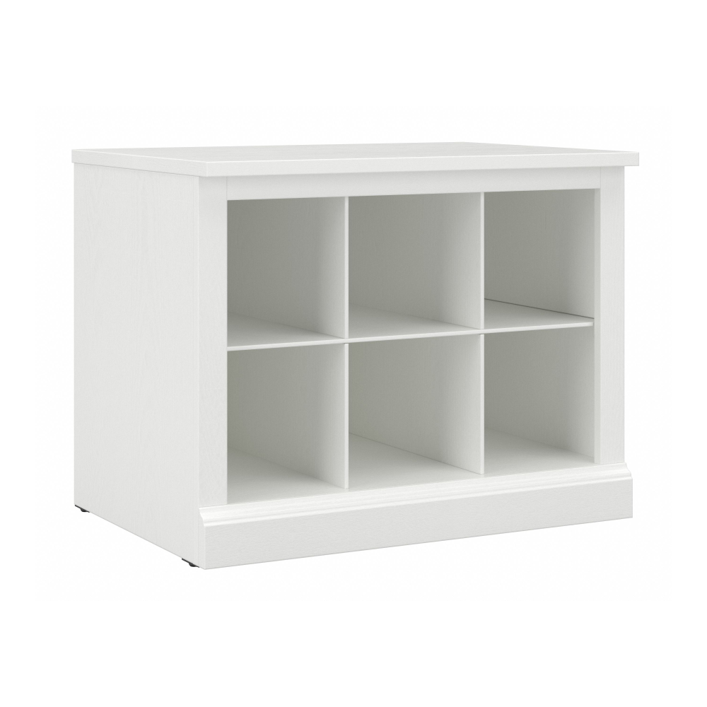 Shop Bush Furniture Woodland 24W Small Shoe Bench with Shelves, Image 01, WDS224WAS-03, #color_white ash