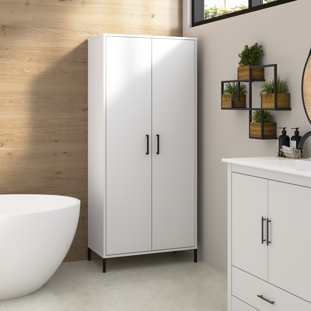 Shop Bush Furniture Soho Bathroom Storage Cabinet, Image 02, SHS129WH-Z2, #color_white