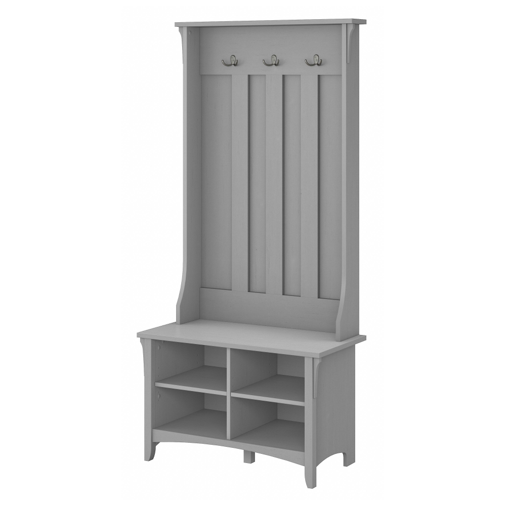 Shop Bush Furniture Salinas Hall Tree with Shoe Storage Bench, Image 01, SAS532CG-03, #color_cape cod gray