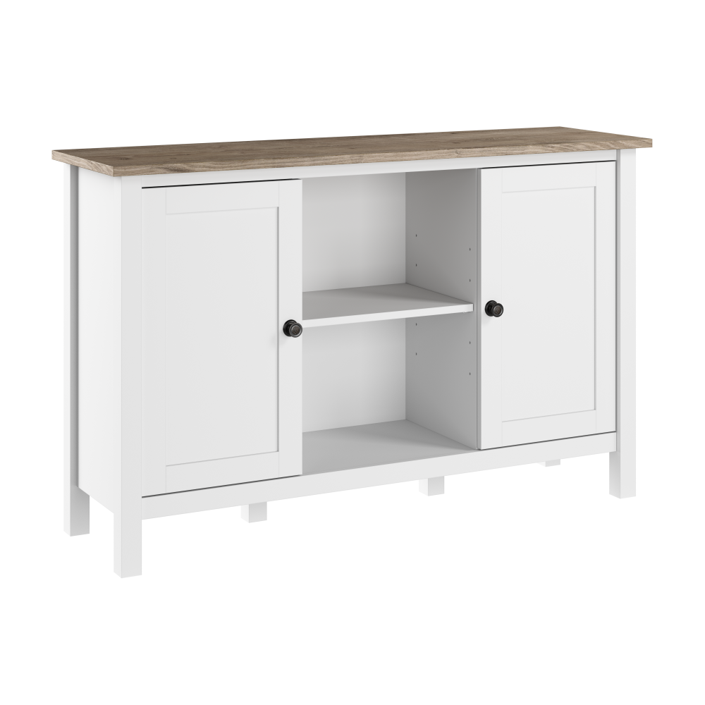 Shop Bush Furniture Mayfield Accent Cabinet with Doors, Image 01, MAS148GW2-03, #color_shiplap gray/pure white