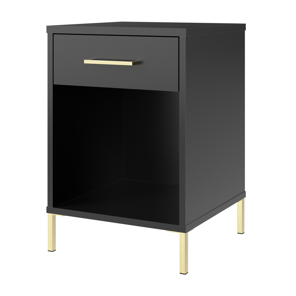 Shop Bush Furniture Soho Nightstand, Image 01, SHT116BL-Z1, #color_black stipple