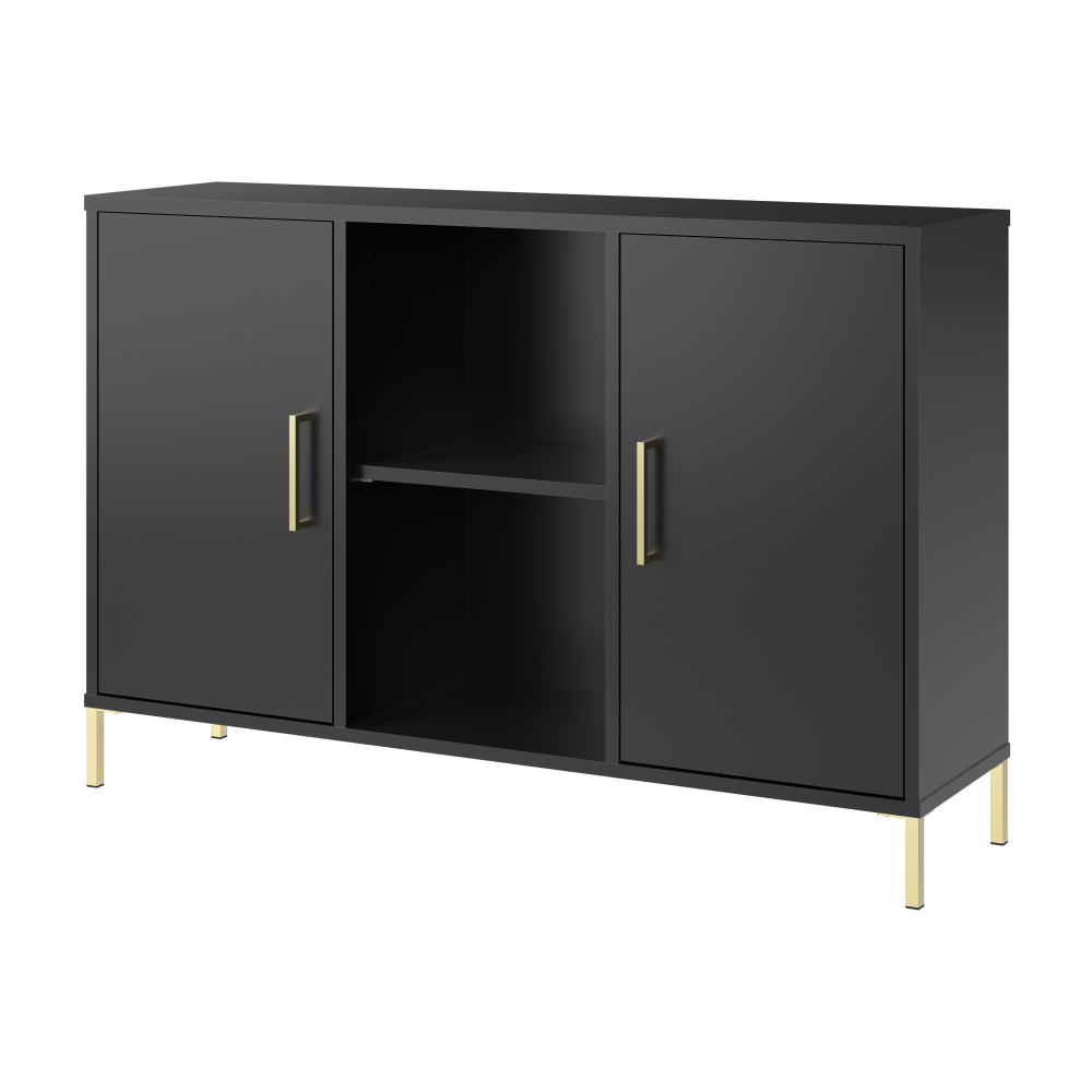 Shop Bush Furniture Soho Accent Cabinet with Doors, Image 01, SHS143BL-Z, #color_black stipple