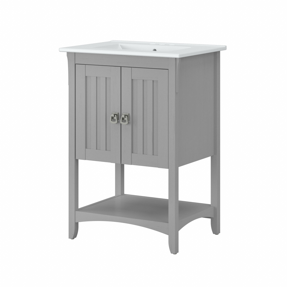Shop Bush Furniture Salinas 24W Bathroom Vanity with Sink, Image 01, SAVN124CG-03K, #color_cape cod gray