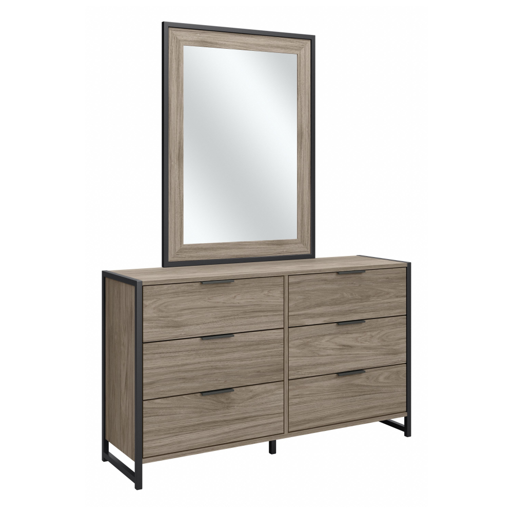 Shop Bush Furniture Atria 6 Drawer Dresser with Mirror, Image 02, ATR015MH, #color_modern hickory