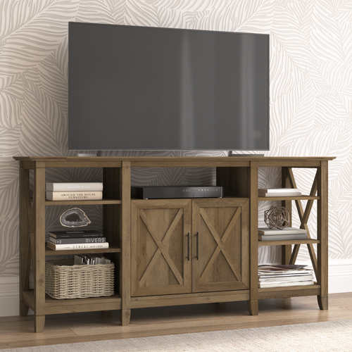 Shop Bush Furniture Key West Tall TV Stand for 65 Inch TV, Image 01, KWV160RCP-03, #color_reclaimed pine