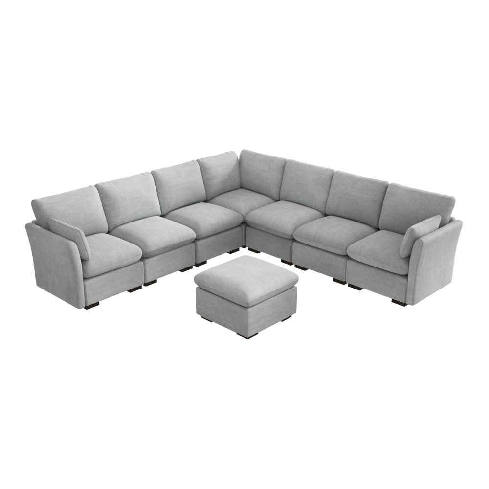 Shop Bush Home Sienna Modular 6-Seater Sectional with Storage Ottoman, Image 02, SNA006DGW, #color_dove gray
