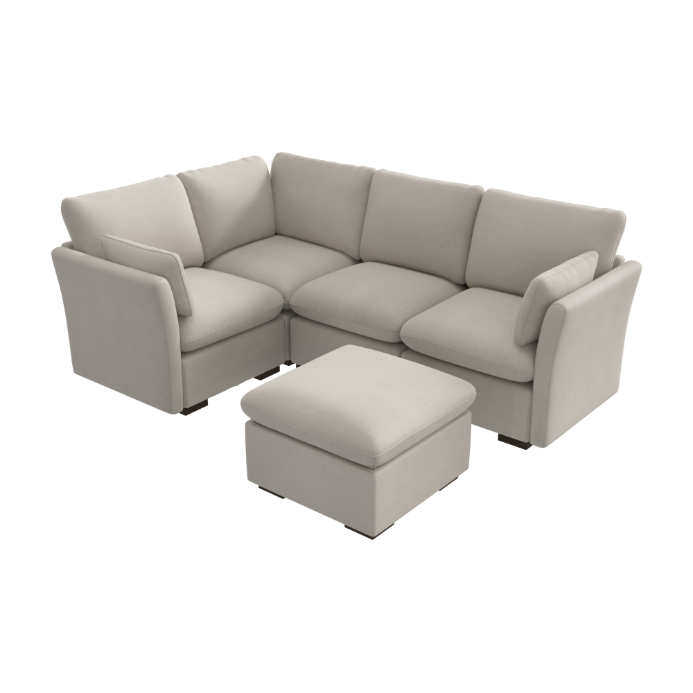 Shop Bush Home Sienna Modular 3-Seater Sectional with Storage Ottoman, Image 02, SNA011MTW, #color_mist taupe