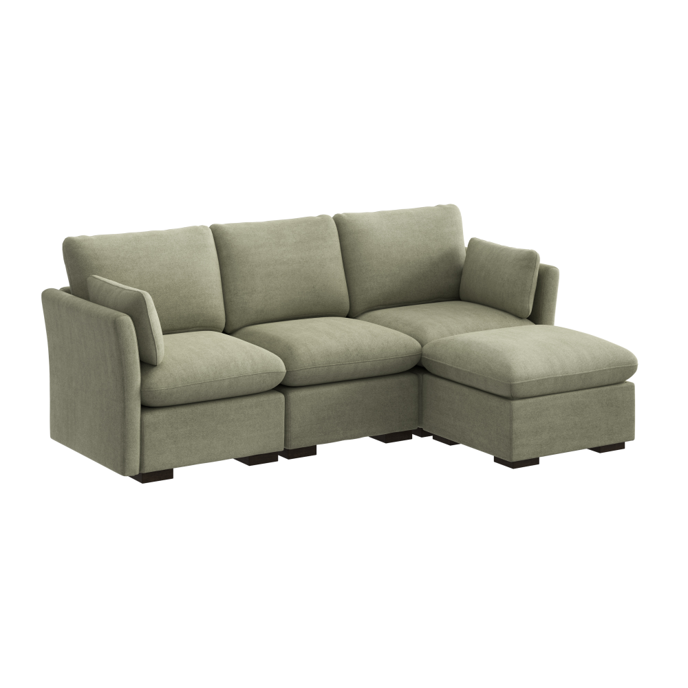 Shop Bush Home Sienna Modular 3-Seater Reversible Chaise Sectional, Image 02, SNA009SGW, #color_soft green