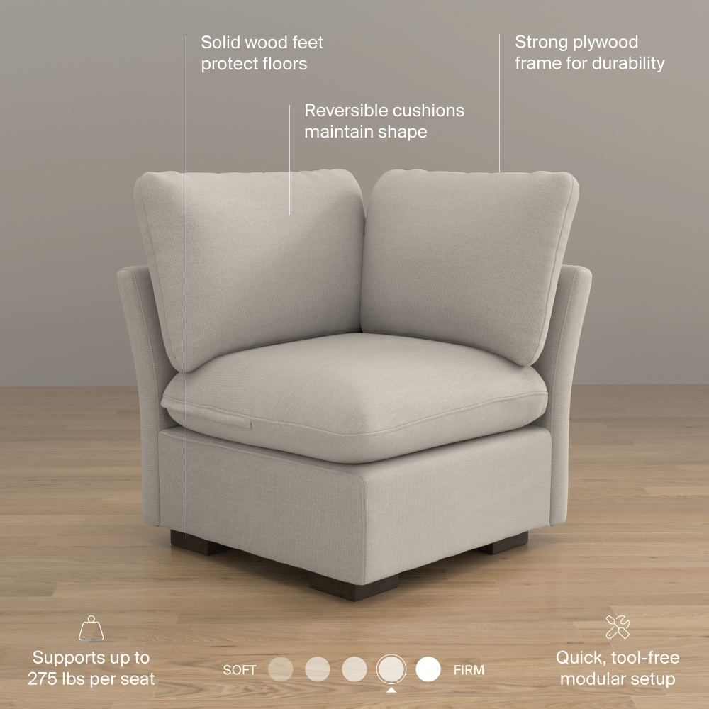 Shop Bush Home Sienna Modular Corner Wedge, Image 08, SIN36SMTW-03, #color_mist taupe