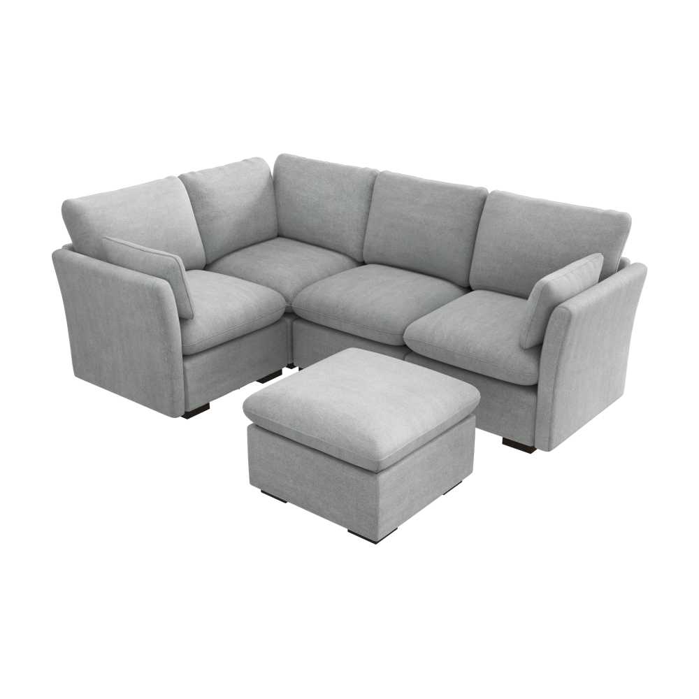 Shop Bush Home Sienna Modular 3-Seater Sectional with Storage Ottoman, Image 02, SNA011DGW, #color_dove gray