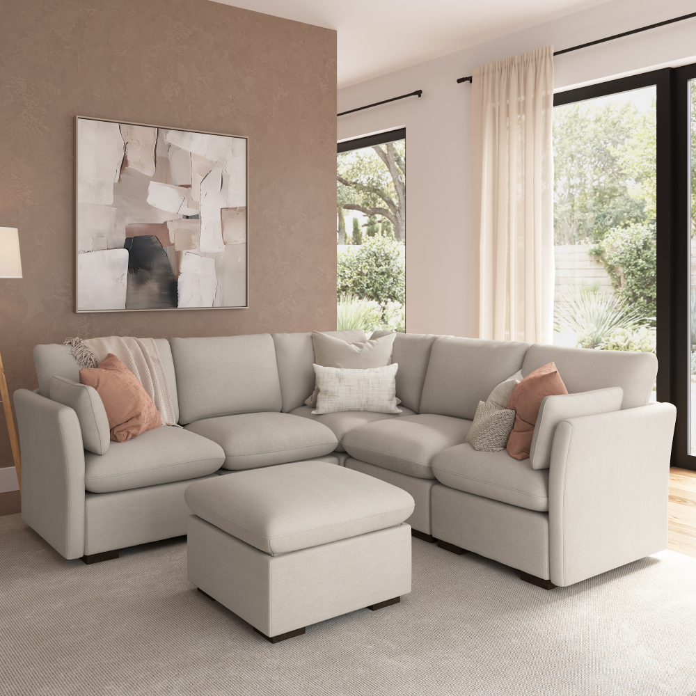 Shop Bush Home Sienna Modular Armless Chair, Image 03, SIK28SMTW-03, #color_mist taupe