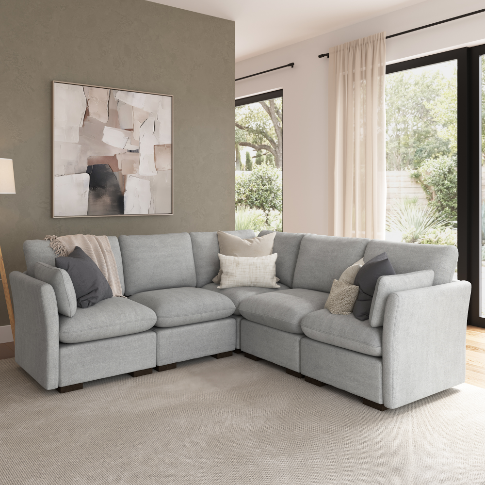 Shop Bush Home Sienna Modular 4-Seater Sectional, Image 01, SNA004DGW, #color_dove gray