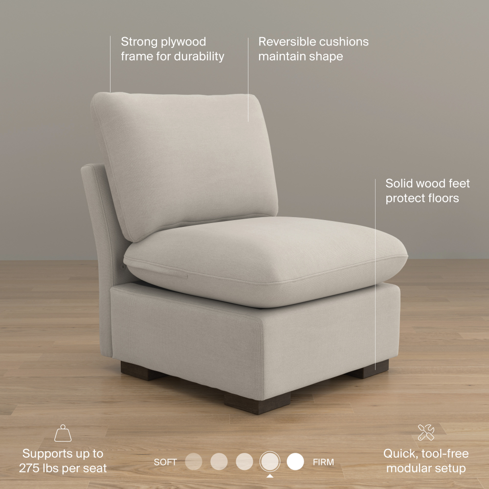Shop Bush Home Sienna Modular Armless Chair, Image 08, SIK28SMTW-03, #color_mist taupe