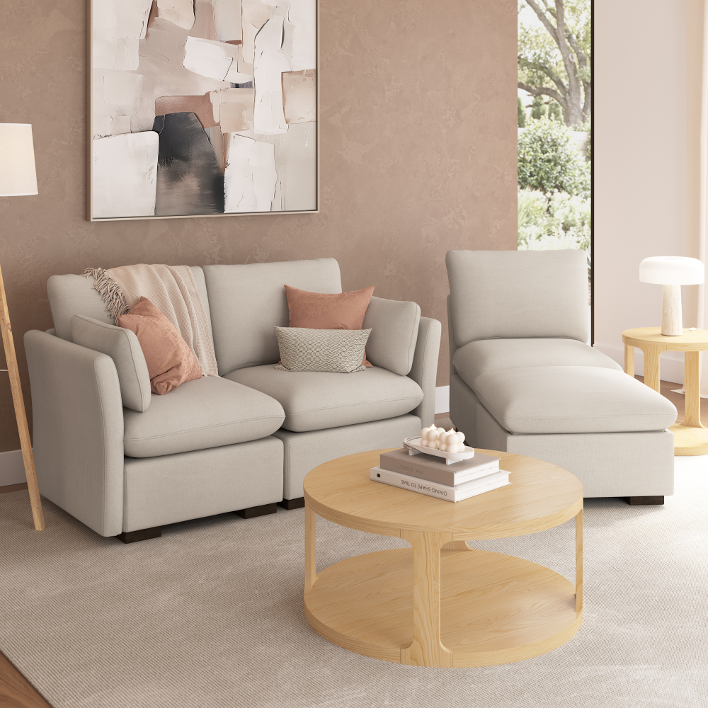 Shop Bush Home Sienna Modular 3-Seater Reversible Chaise Sectional, Image 03, SNA009MTW, #color_mist taupe
