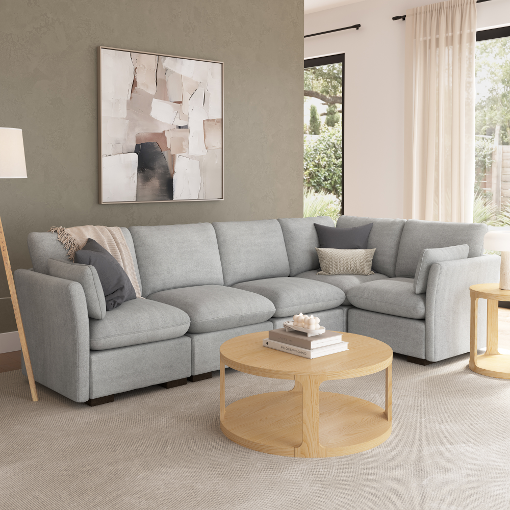 Shop Bush Home Sienna Modular 4-Seater Sectional, Image 03, SNA004DGW, #color_dove gray