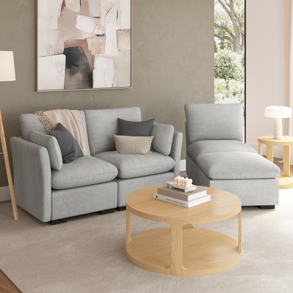 Shop Bush Home Sienna Modular 3-Seater Reversible Chaise Sectional, Image 03, SNA009DGW, #color_dove gray
