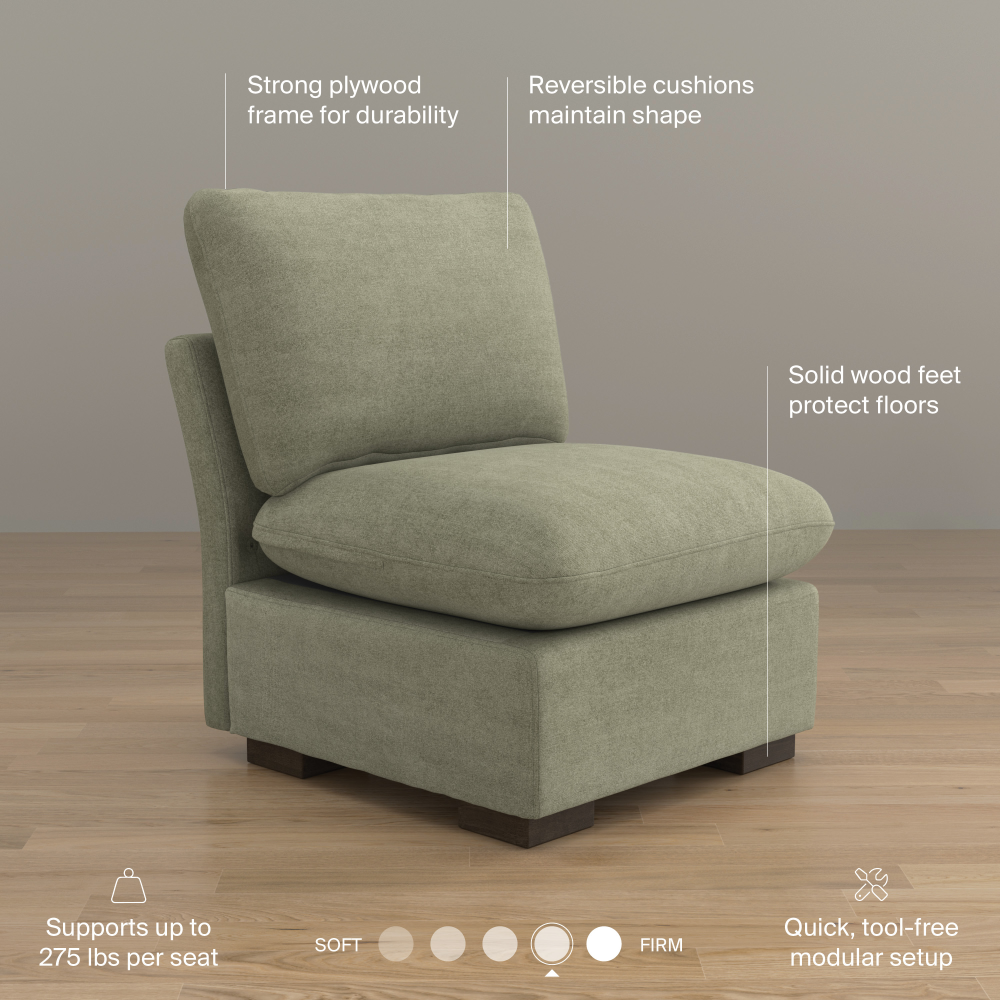 Shop Bush Home Sienna Modular Armless Chair, Image 08, SIK28SSGW-03, #color_soft green