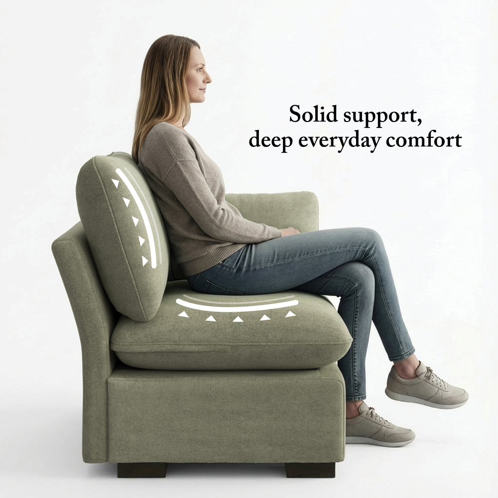 Shop Bush Home Sienna Modular 3-Seater Reversible Chaise Sectional, Image 04, SNA009SGW, #color_soft green