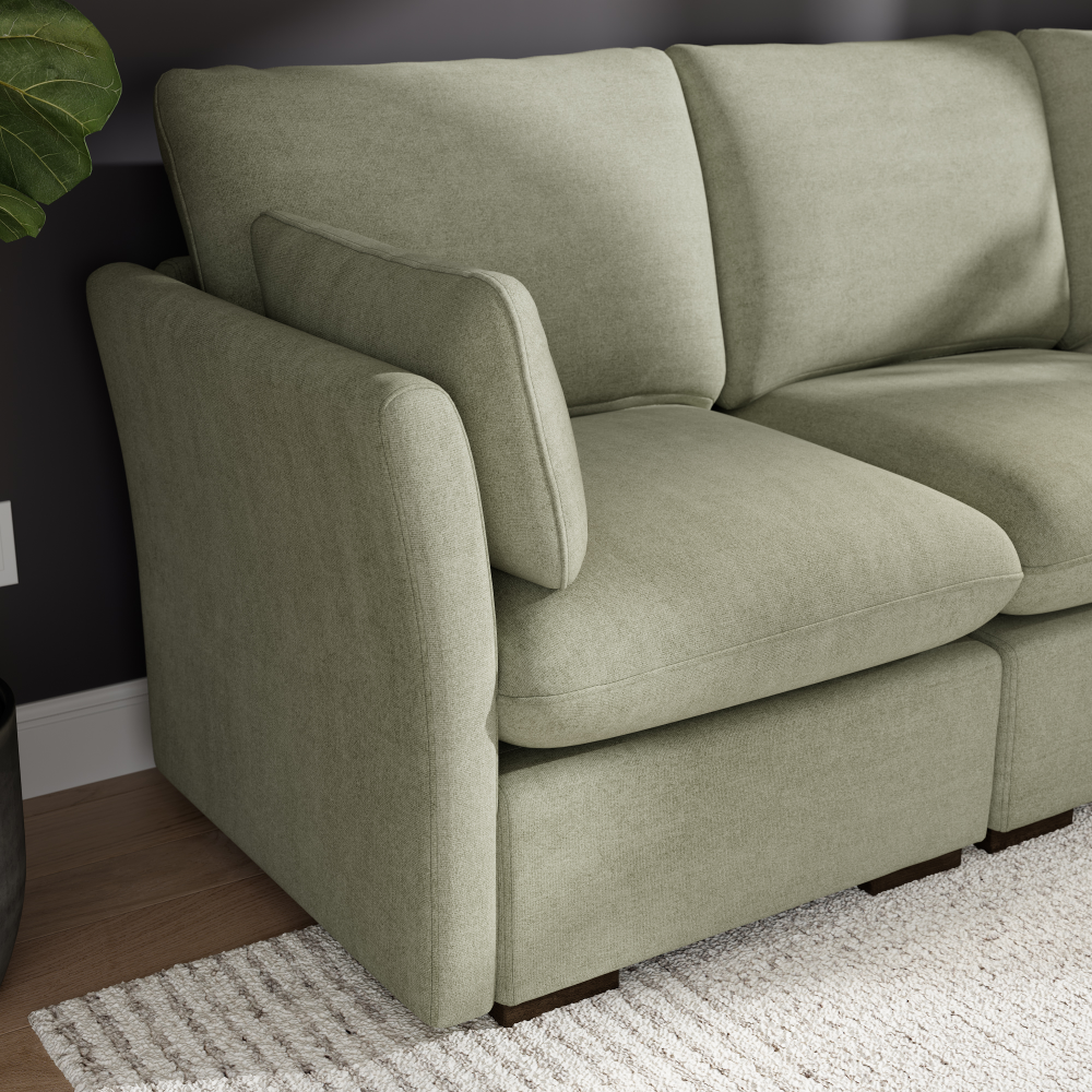 Shop Bush Home Sienna Modular 4-Seater Sectional, Image 05, SNA004SGW, #color_soft green