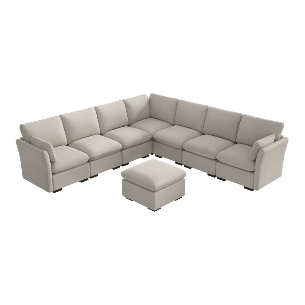 Shop Bush Home Sienna Modular 6-Seater Sectional with Storage Ottoman, Image 02, SNA006MTW, #color_mist taupe