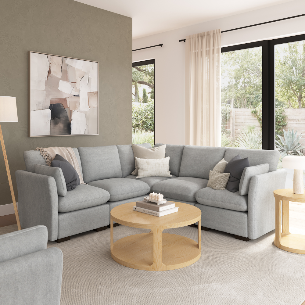 Shop Bush Home Sienna Modular 2-Seater Loveseat, Image 03, SNA002DGW, #color_dove gray